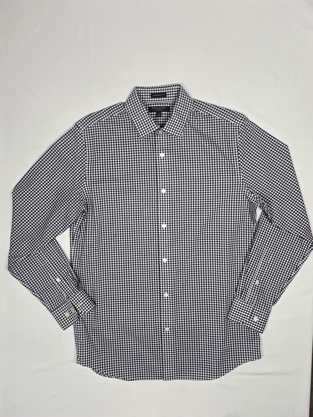 Banana Republic Camden Fit Non-Iron Gingham Button Down Shirt Medium